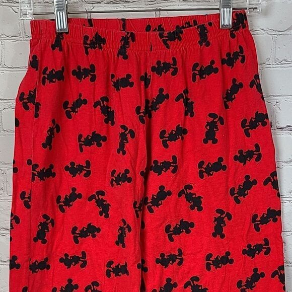 Disney Mickey Mouse 2pc Cami PJs Pajama Set Red Black Silhouette Loungewear - Picture 8 of 12